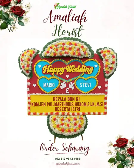 Papan Bunga Pernikahan Gentong